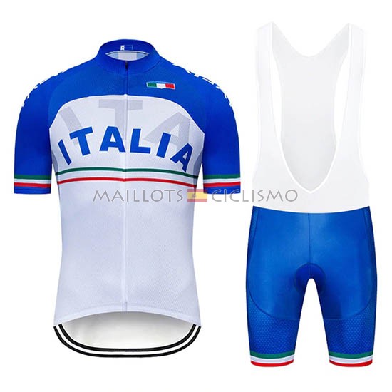 2019 Maillot Italia Tirantes Mangas Cortas Blanco Azul